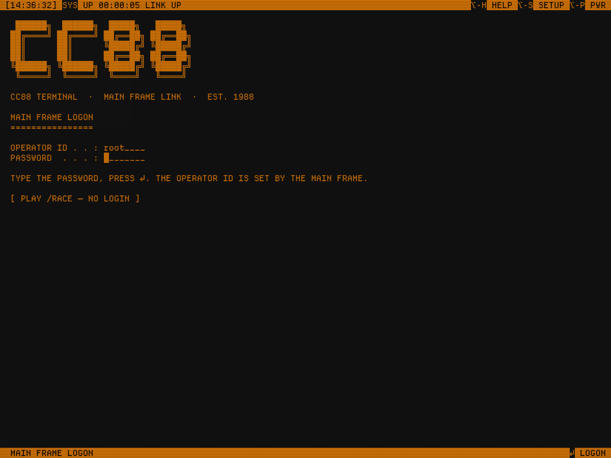 CC88 Terminal, a screenshot