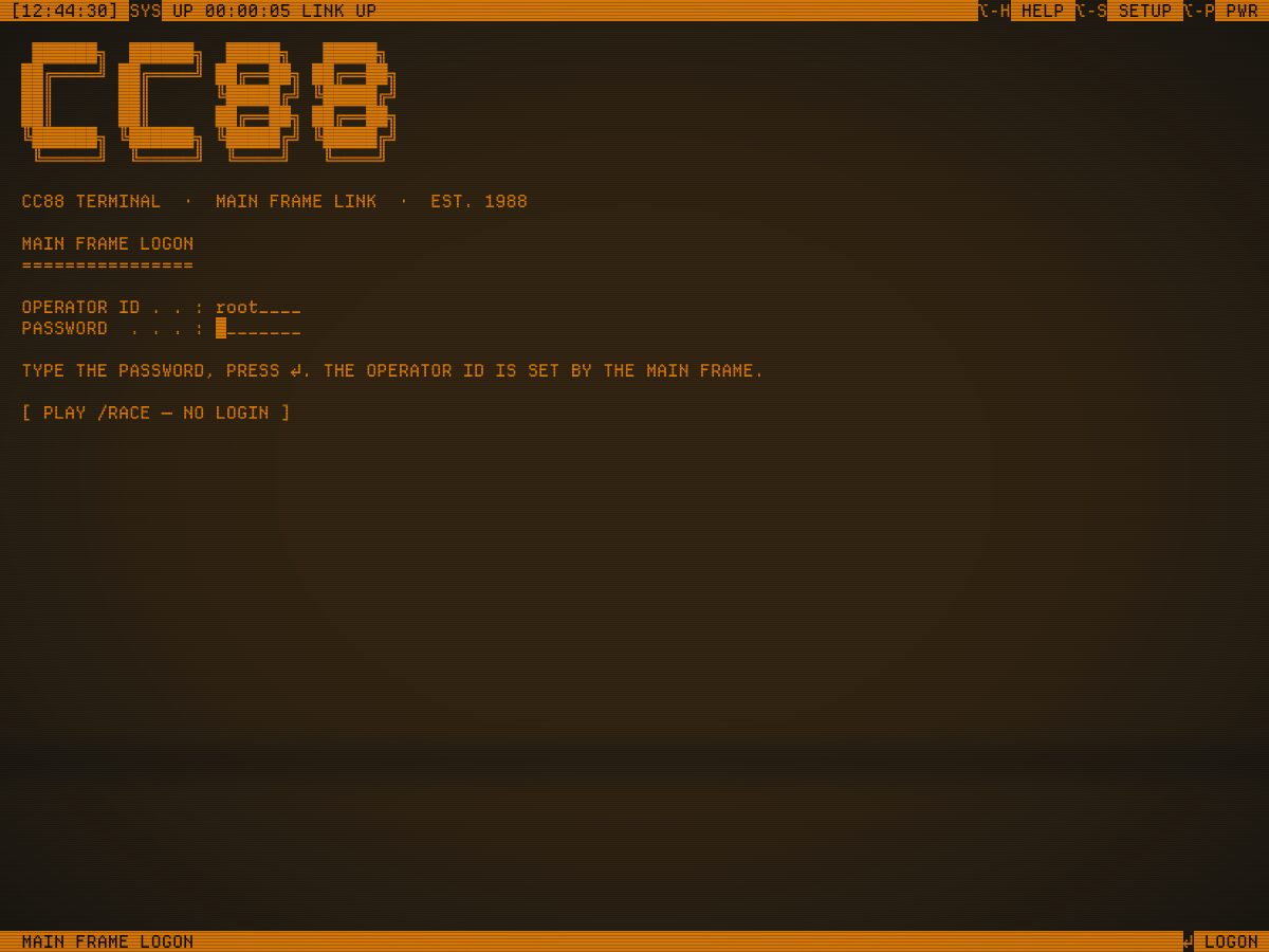 CC88 Terminal, a screenshot